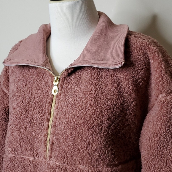 NWOT Joy Lab Quarter Zip Sherpa Jacket - Picture 2 of 9